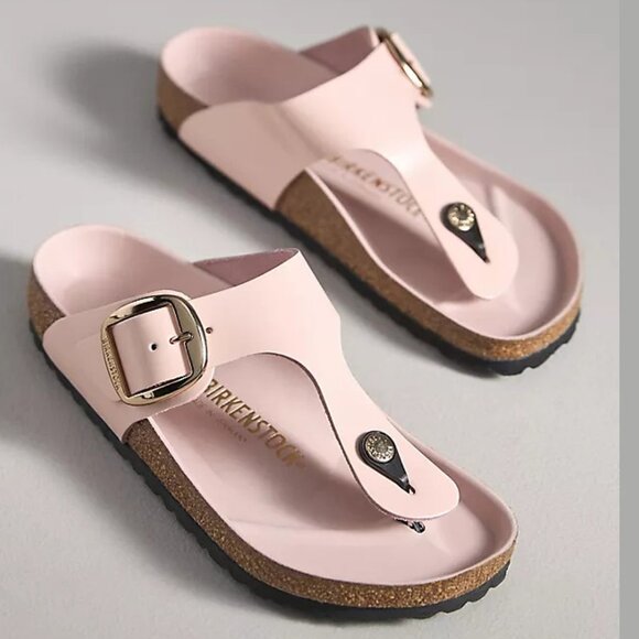 NEW Birkenstock - EU 37, Gizeh Big Buckle High Shine Sandals - Light Rose - Picture 1 of 6